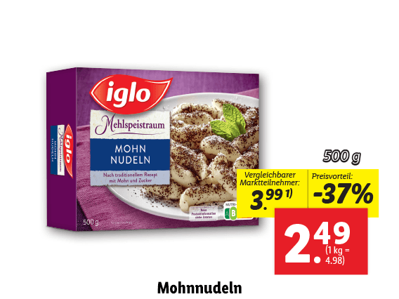 Iglo Mohnnudeln 