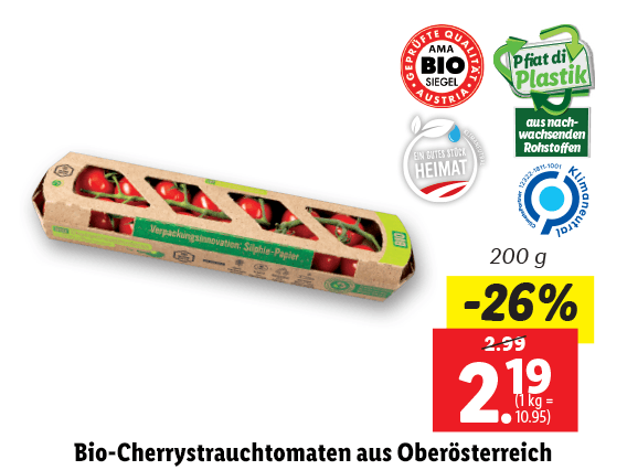 Bio-Cherrystrauchtomaten aus Oberösterreich 