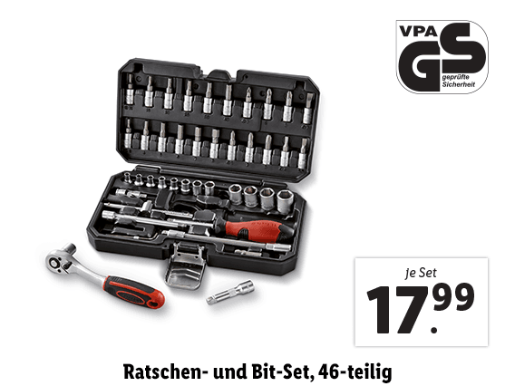 Ratschen- und Bit-Set, 46-teilig 