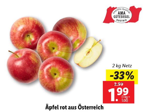 Äpfel rot aus Österreich 