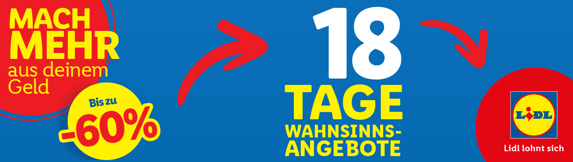 18 Tage Wahnsinns-Angebote