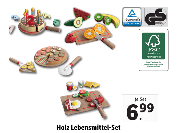 Holz Lebensmittel-Set 