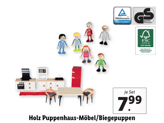 Holz Puppenhaus-Möbel/​Biegepuppen 