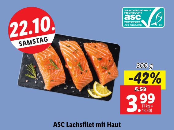 ASC Lachsfilet mit Haut 