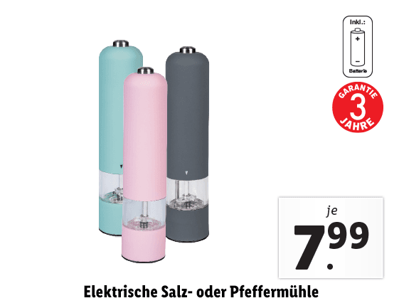 Elektrische Salz- oder Pfeffermühle 
