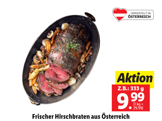 Wüdian Frischer Hirschbraten aus Österreich 