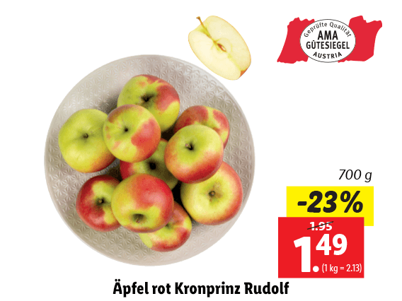 Äpfel rot Kronprinz Rudolf 