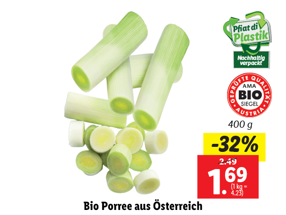 Bio Porree aus Österreich 