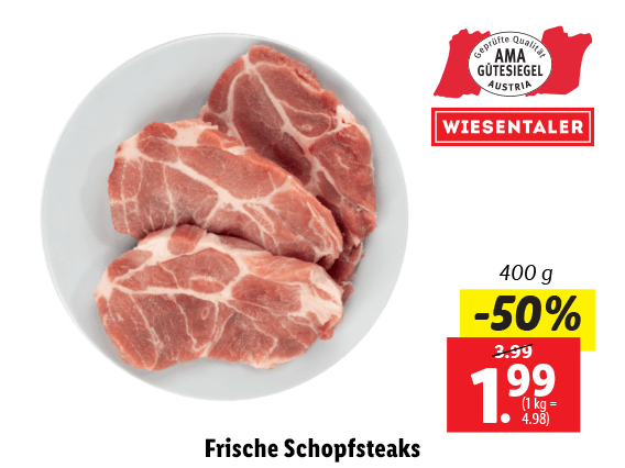 Frische Schopfsteaks 