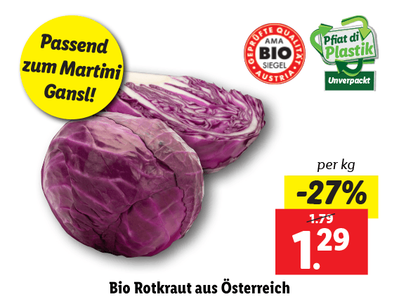 Bio Rotkraut aus Österreich 