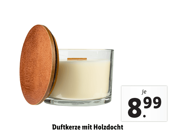 Duftkerze mit Holzdocht 