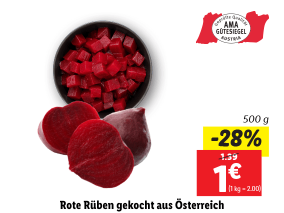 Rote Rüben gekocht aus Österreich
