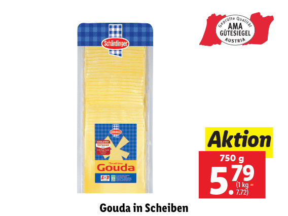 Schärdinger Gouda in Scheiben 