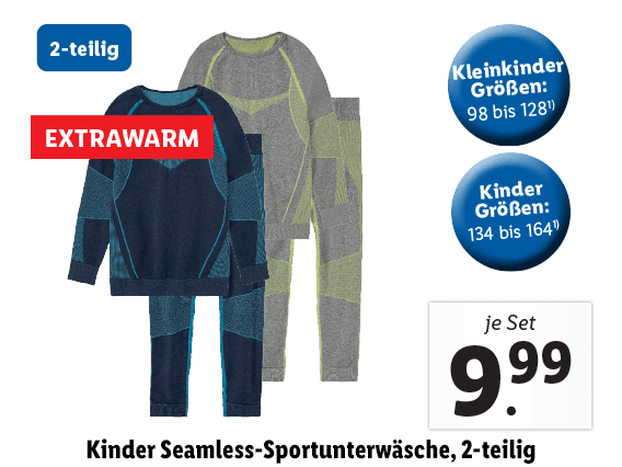 Kleinkinder Seamless-Sportunterwäsche, 2-teilig