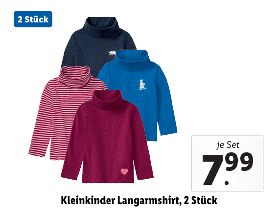 Kleinkinder Langarmshirt, 2 Stück