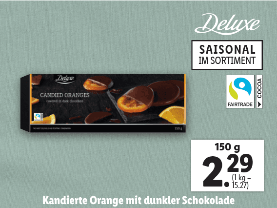Kandierte Orange mit dunkler Schokolade 