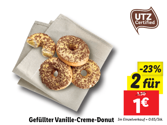 Gefüllter Vanille-Creme-Donut 