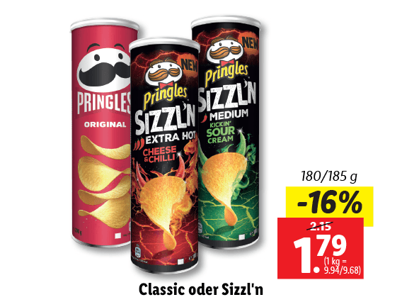 Pringles Classic oder Sizzl'n 