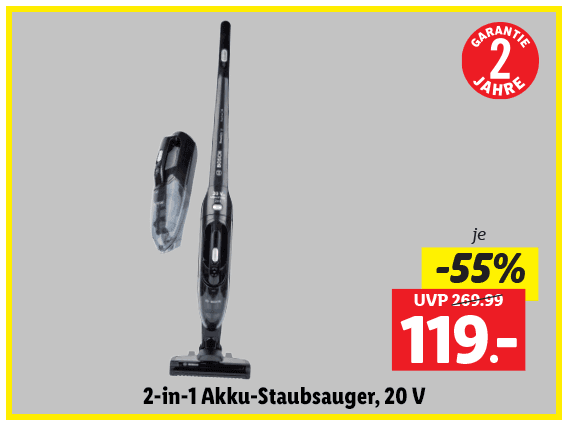 Bosch 2-in-1 Akku-Staubsauger, 20 V 