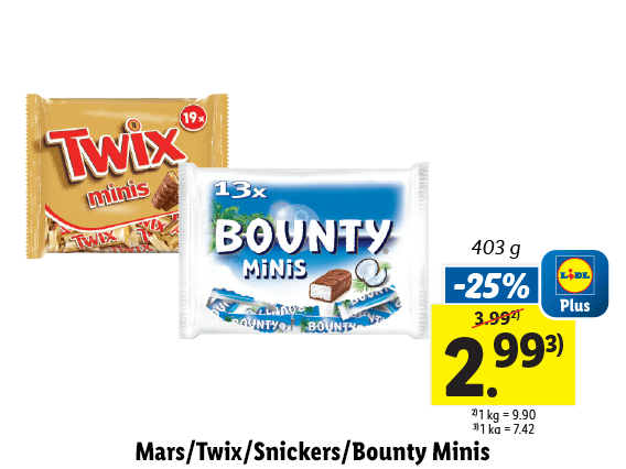 Mars/Twix/Snickers/Bounty Minis 
