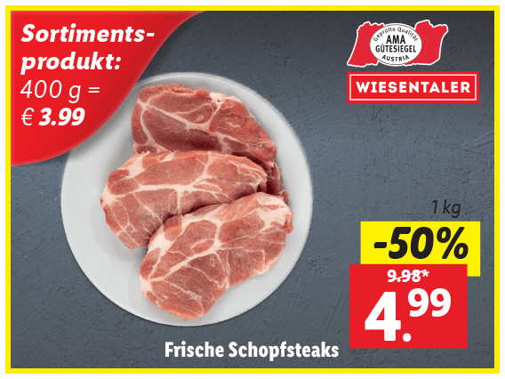 Frische Schopfsteaks 
