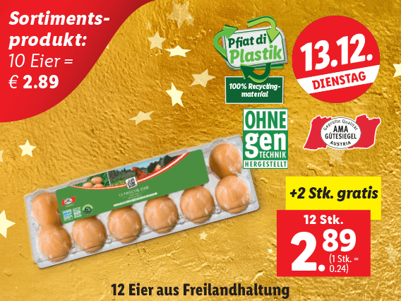 12 Eier aus Freilandhaltung 