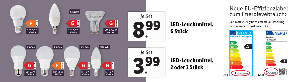 LED-Leuchtmittel, 6 Stück 