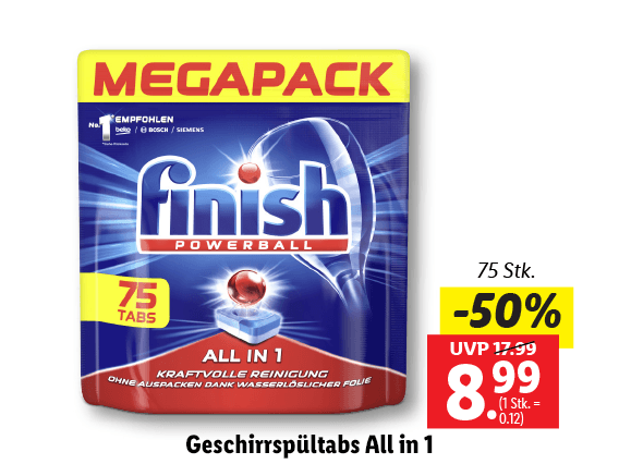 Finish Geschirrspültabs All in 1 