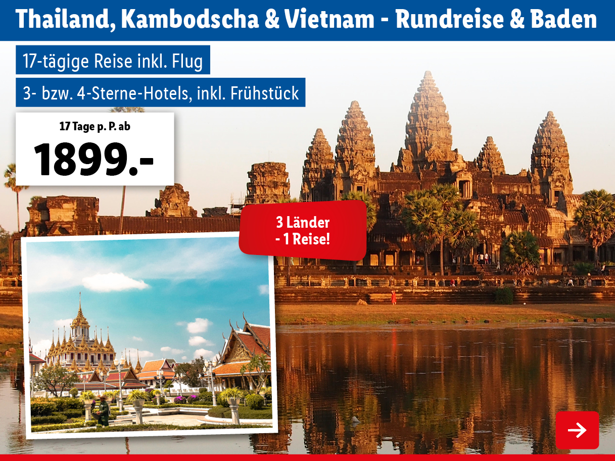 Thailand, Kambodscha & Vietnam - Rundreise