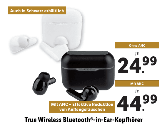 True Wireless Bluetooth®-in-Ear-Kopfhörer, mit ANC