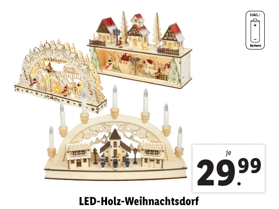 LED-Holz-Weihnachtsdorf