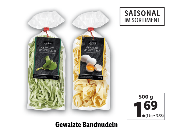 Gewalzte Bandnudeln