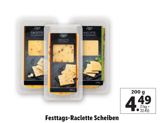 Festtags-Raclette in Scheiben