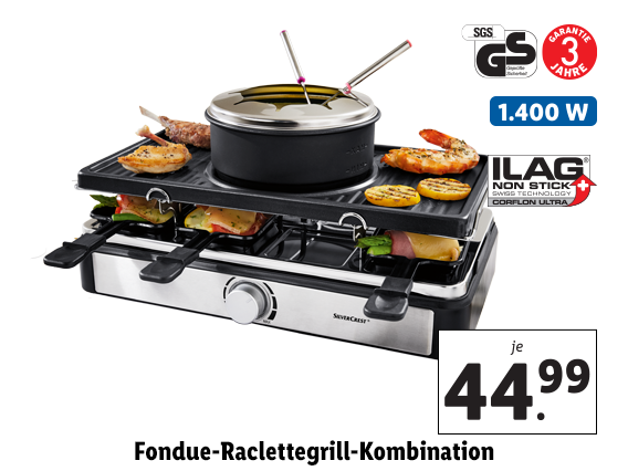 Fondue-Raglettegrill-Kombination