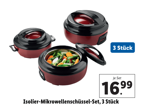 Isolier-Mikrowellenschüssel-Set, 3-teilig