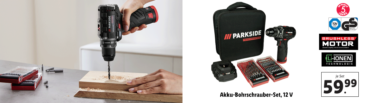 Akku-Bohrschrauber-Set, 12 V