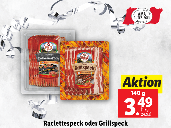 Raclette- oder Grillspeck