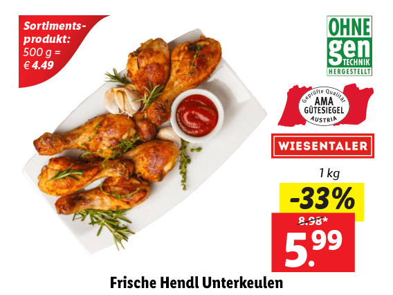 Frische Hendl Unterkeulen 
