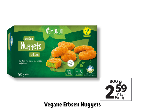 Vegane Erbsen Nuggets 