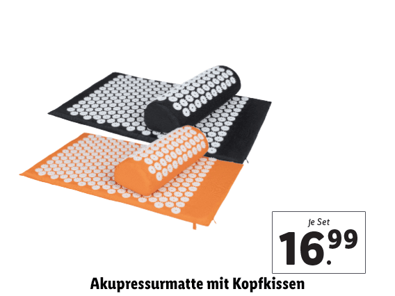 Akupressurmatte mit Kopfkissen 