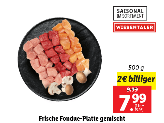  Frische Fondue-Platte gemischt 