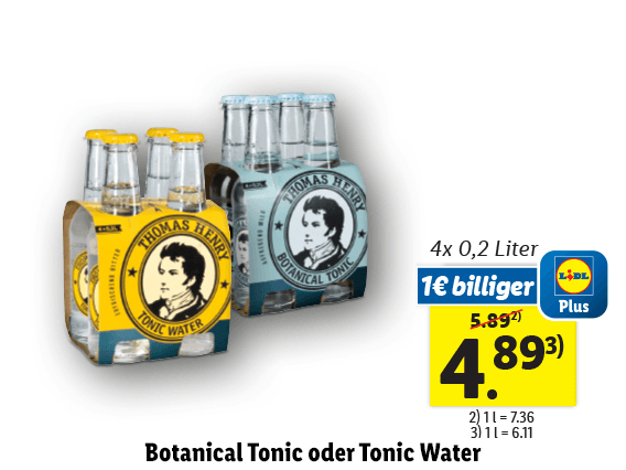  Thomas Henry Botanical Tonic oder Tonic Water 