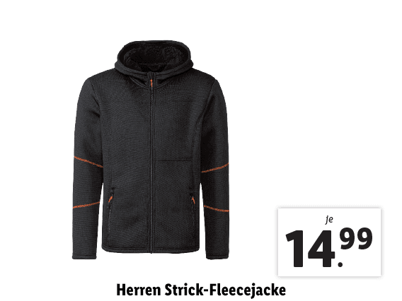  Herren Strick-Fleecejacke 