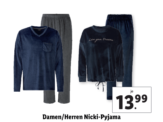 Damen/​Herren Nicki-Pyjama