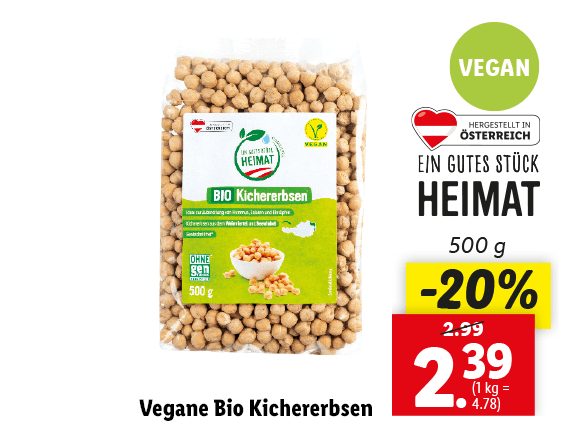 Vegane Bio Kichererbsen 