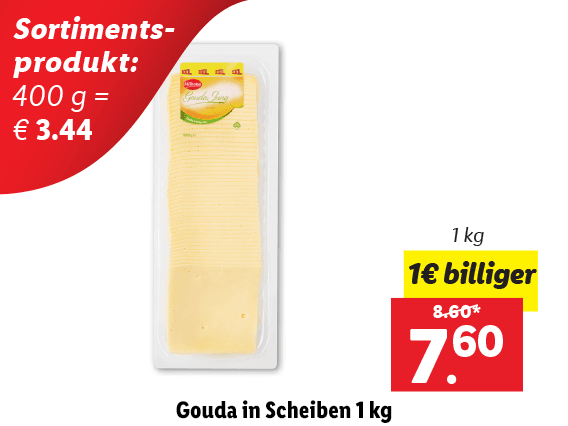 Gouda in Scheiben 1 kg 