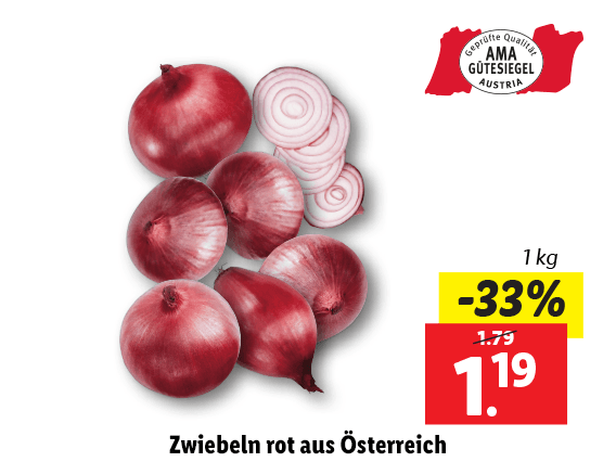 Zwiebeln rot aus Österreich 