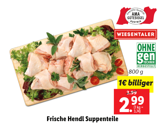 Frische Hendl Suppenteile 