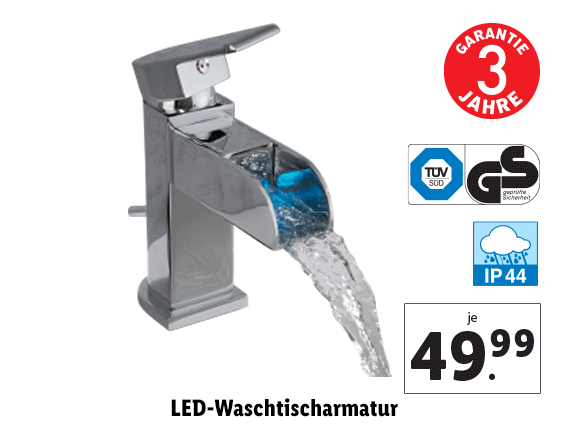 LED-Waschtischarmatur 