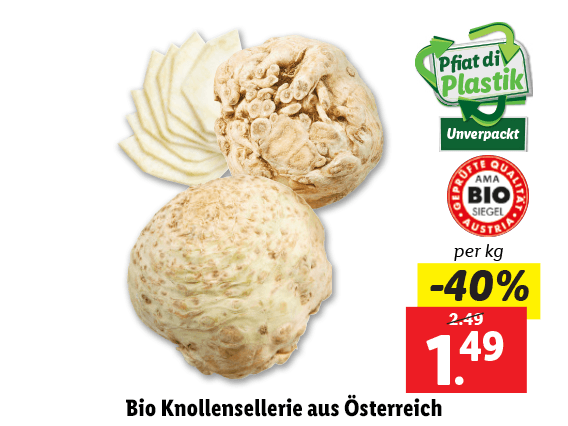 Bio Knollensellerie aus Österreich 